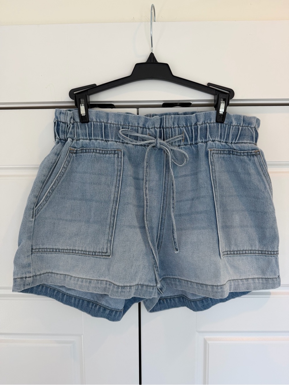 Kancan Paperbag Denim Shorts XL 100% Cotton High Waisted Drawstring Coastal EUC